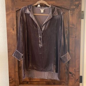 Sundance low V silk velvet tunic top Medium.